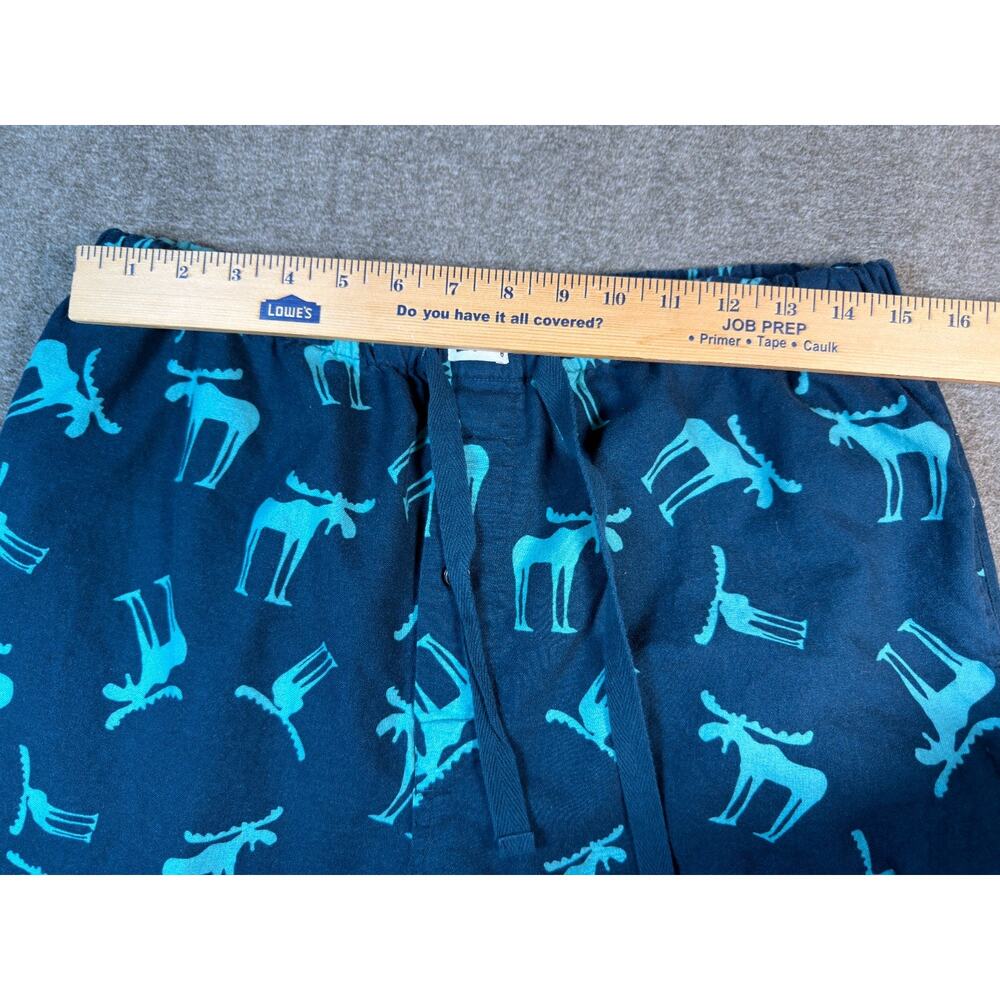 Lazy One Unisex Funky Moose PJ Set Large Navy Teal 100% Cotton Pajamas Cabincore - Picture 6 of 8